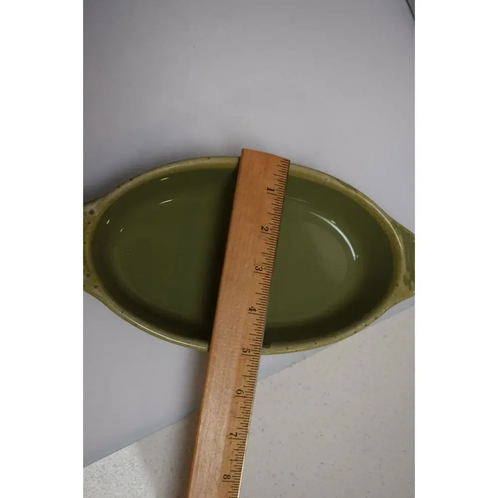 Hull‎ Pottery Avocado Drip, Oval Baking Dish Oven Proof ca 1960 USA